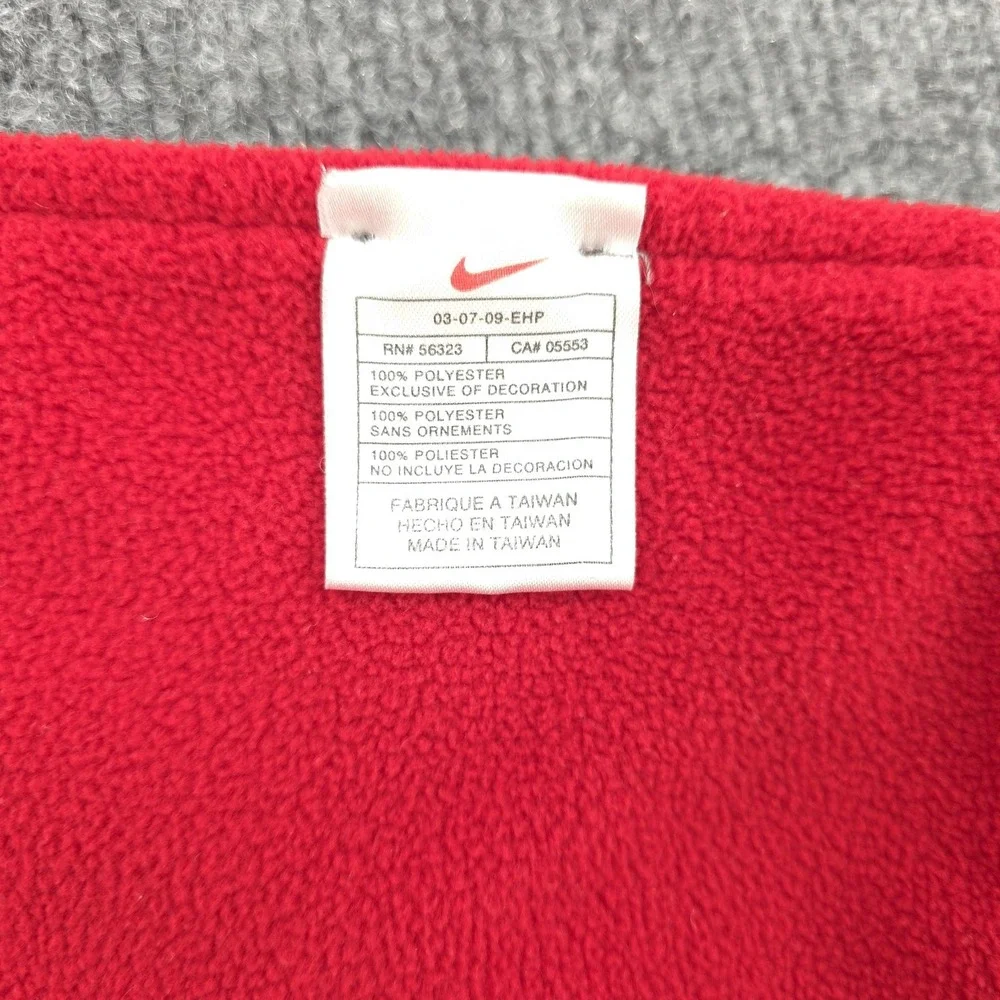 Nike‎ Scarf Mens One Size Gray Red Reversible Fleece Swoosh Logo Winter Ski